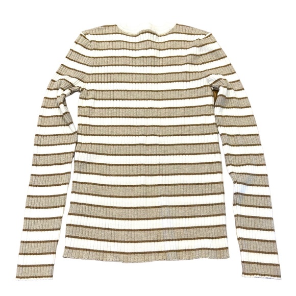 Nine West Ribbed Crewneck Striped Sweater M - Picture 3 of 9